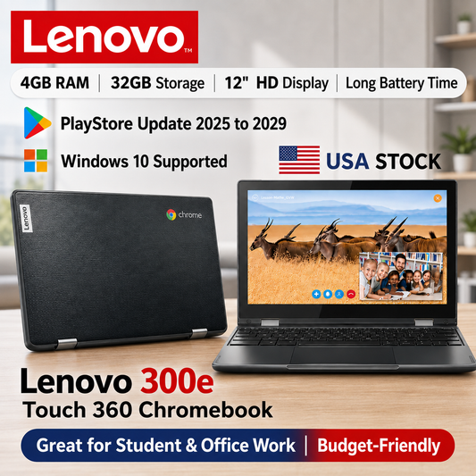 Lenovo 300e 2-in-1 Touchscreen Chromebook - Versatile & Portable