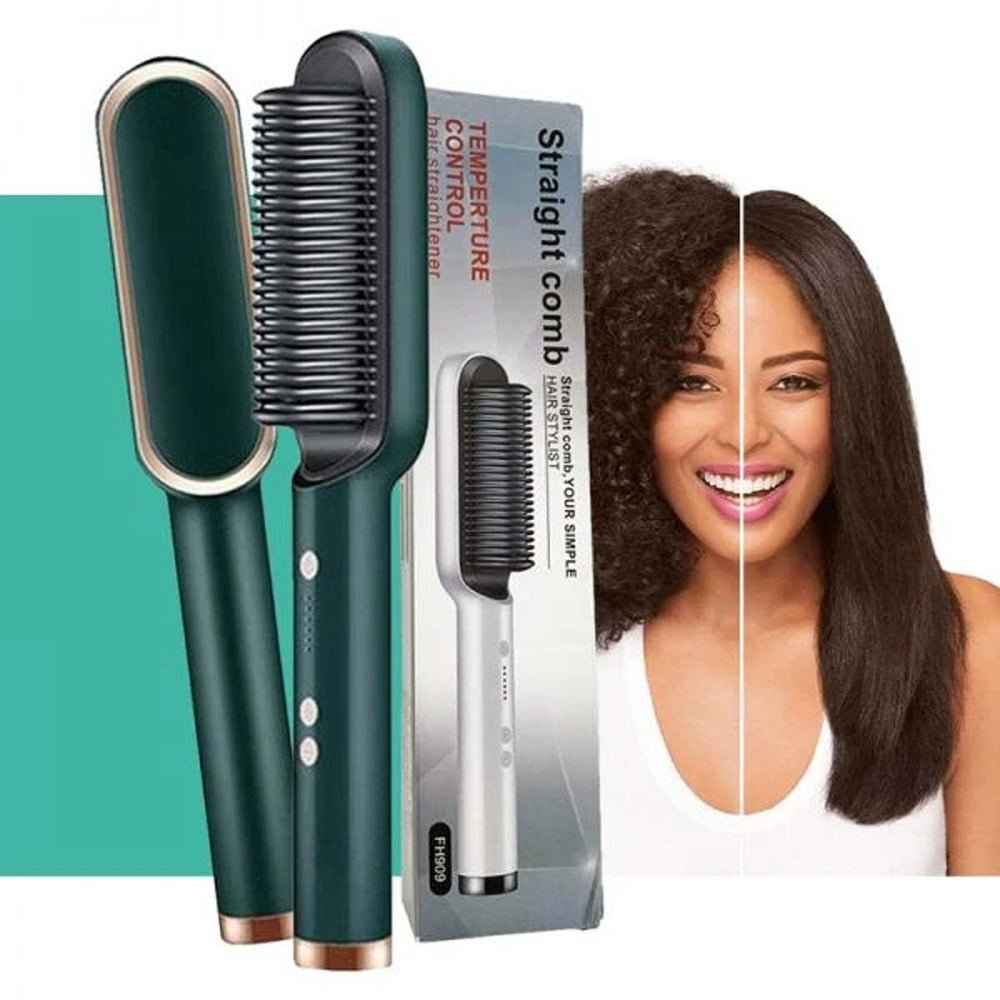 Hair Straightener Brush - RING Curly Hair Straightener Hair Silky Straightening Comb