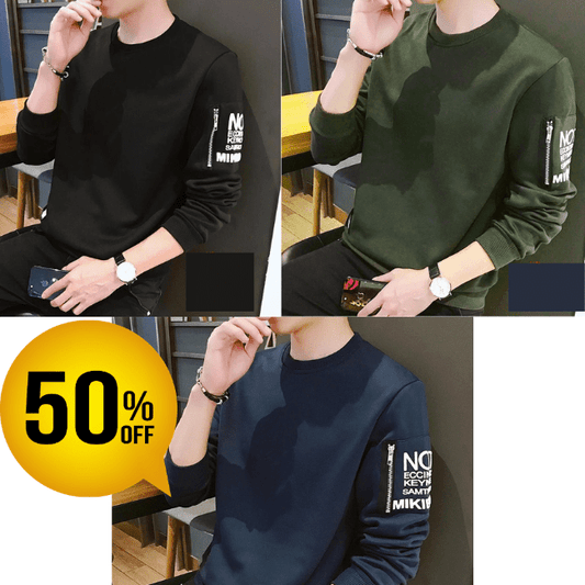 Round Neck Full Sleeve Printed Sleeve T-Shirt for Men, Basic Round Neck Full Sleeve Printed Sleeve T-Shirt for Boys - My Store