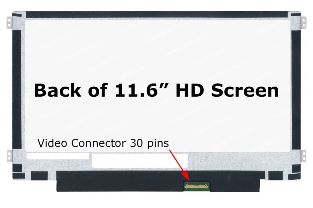 11.6″ HD LED Laptop Replacement Screen – Slim 30-Pin eDP Compatible with Dell Chromebook, Dell Inspiron & Latitude, HP Chromebook, Lenovo, Acer & Asus Models